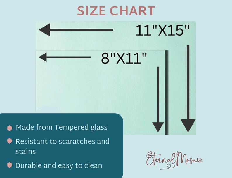 a picture of a size chart for a glass door