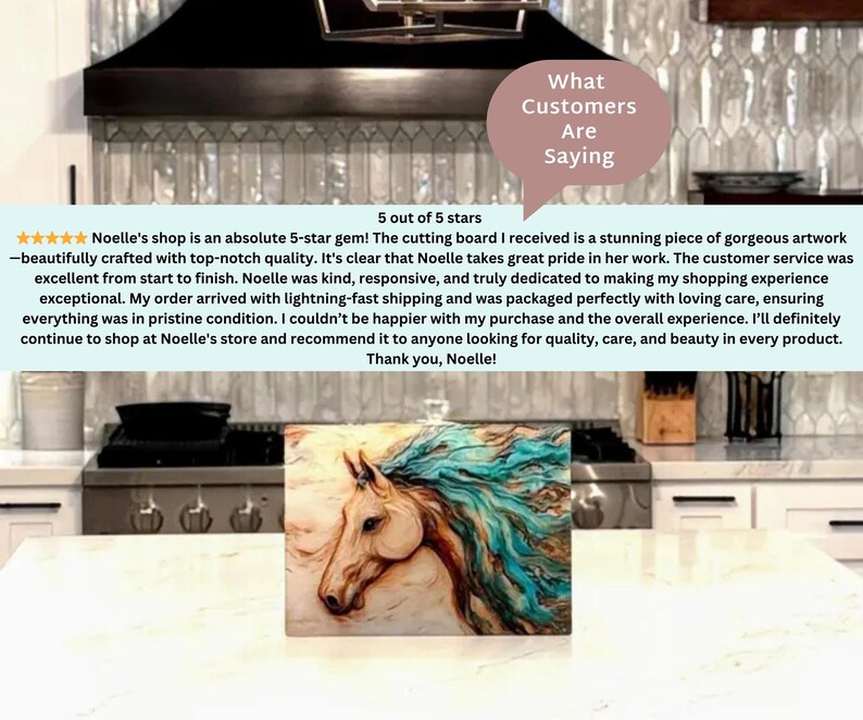 a picture of a horse on a kitchen counter