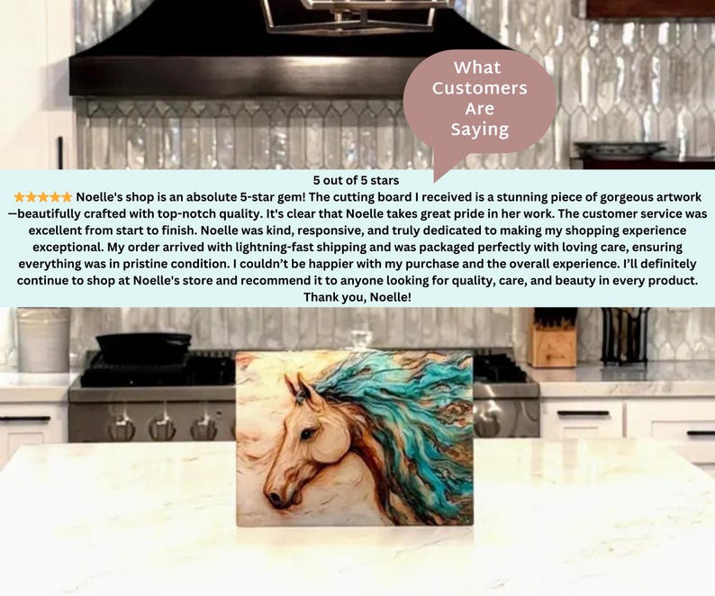 a picture of a horse on a kitchen counter