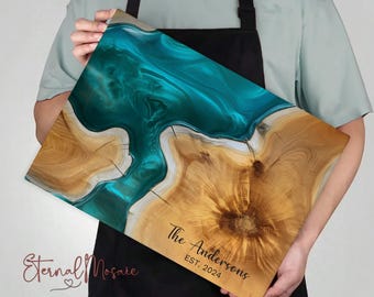 Personalized Ocean Beach Glass Cutting Board, Kitchen Gift For Mom, Charcuterie Serving Board, Housewarming Gift, Anniversary Gift, Platter