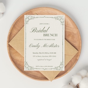 Vintage Aesthetic Bridal Shower - Bridal Brunch Invitation Template