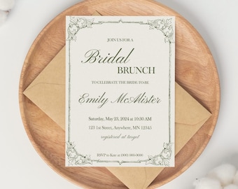 Vintage Aesthetic Bridal Shower - Bridal Brunch Invitation Template