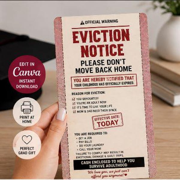 Funny Eviction Notices - Etsy