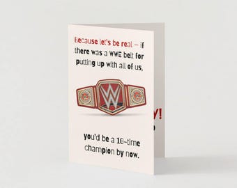 Tarjeta divertida para el Día de la Madre: Cinturón de campeón de la WWE (descarga digital)