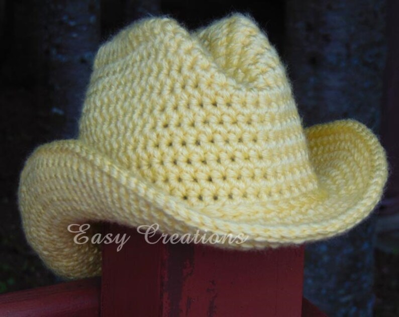 CROCHET Pattern DOUBLE Strand Cowboy Cowgirl Hat Cap Etsy