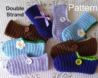 Crochet Pattern, Slippers, Double Strand, Unisex, His & Hers (PDF Pattern)