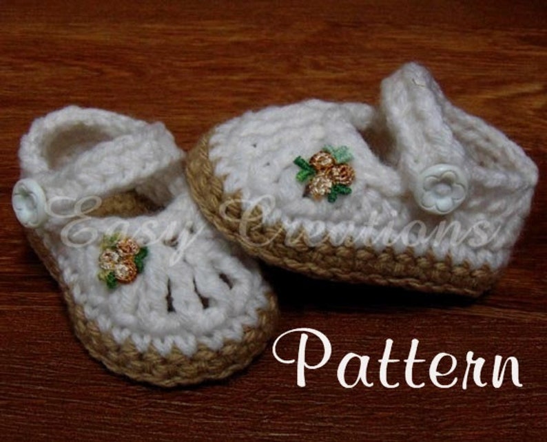 CROCHET PATTERN, Chubby Feet, Mary Jane, Baby, Shoes, booties, girl, girls, babies, button, 0 to 12 mo, skill level intermediate image 1