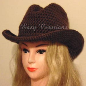 CROCHET PATTERn, DOUBLE STRANd, Cowboy, Cowgirl, Hat, Cap, Toddler, Child, Pre-Teen, Adult Women, Star Pattern, skill level intermediate image 9