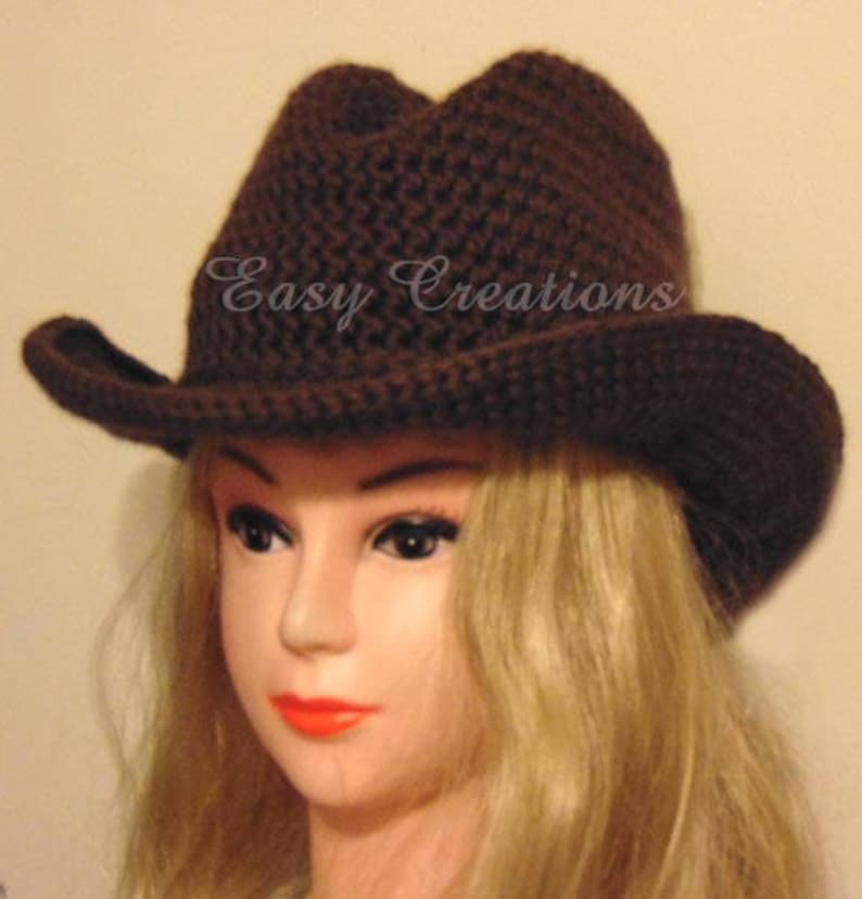 CROCHET PATTERn, DOUBLE STRANd, Cowboy, Cowgirl, Hat, Cap, Toddler, Child, Pre-Teen, Adult Women, Star Pattern, skill level intermediate image 9