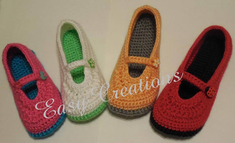 CROCHET PATTERN, Little Girl, Mary Jane, Slippers, Girls ,Star Stitch, skill level intermediate image 8