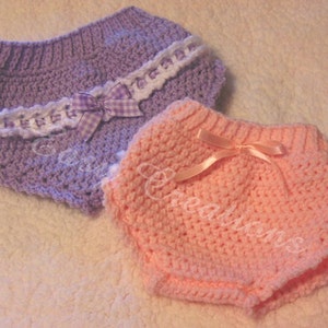 CROCHET PATTERN, Ribbon, Diaper Cover, 0-3 mo and 3-6 mo sizes, baby, babies, girl, girls, soaker, bloomers, skill level intermediate image 3