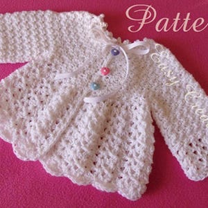 CROCHET PATTERN, Baby Sweater, Lacy, size 9 to 12 months, baby girl, skill level intermediate, foundation chain