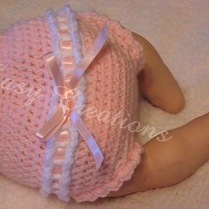 CROCHET PATTERN, Ribbon, Diaper Cover, 0-3 mo and 3-6 mo sizes, baby, babies, girl, girls, soaker, bloomers, skill level intermediate image 7