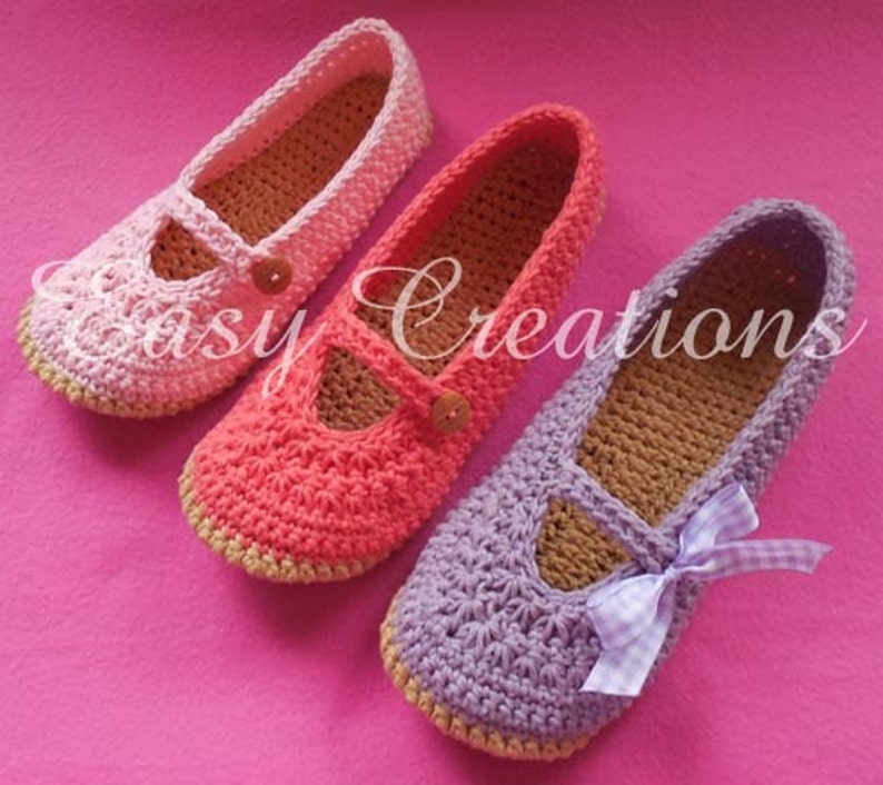 CROCHET PATTERN, Mary Jane, Slippers, Adult, Teen, Star Stitch, Shoes, Ladies, Lady, Women, Woman, Girl, Girls, skill level intermediate image 3