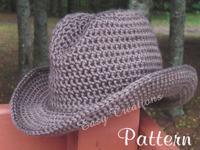 CROCHET PATTERn, DOUBLE STRANd, Cowboy, Cowgirl, Hat, Cap, Toddler, Child, Pre-Teen, Adult Women, Star Pattern, skill level intermediate image 1