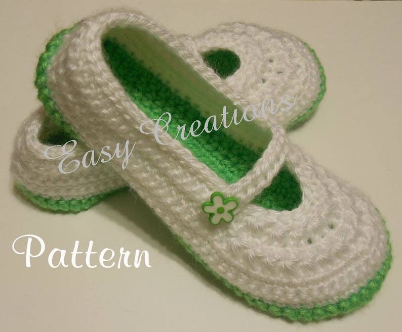 CROCHET PATTERN, Little Girl, Mary Jane, Slippers, Girls ,Star Stitch, skill level intermediate image 1