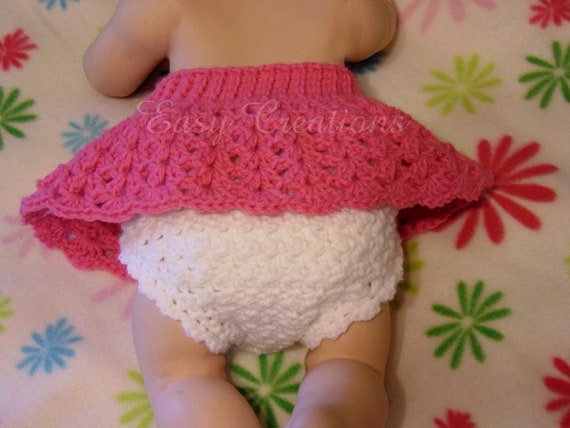 CROCHET PATTERN, Diaper, Diaper Cover, Lacy, Attached Skirt, Baby Bloomers,  Soaker, Girl, Girls, Babies, Skill Level Intermediate 