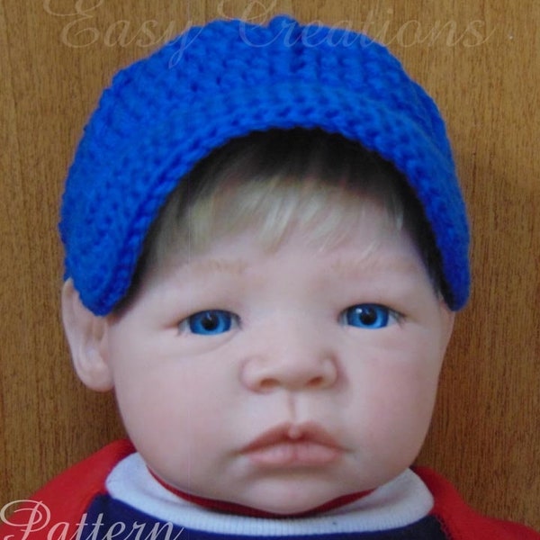 CROCHET PATTERN, Baby Baseball Cap, Boy, Girl, Visor, Hat, sizes 0 to 12 mo, skill level advanced