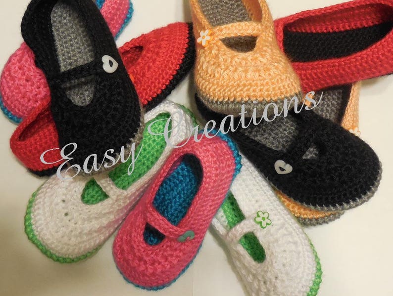 CROCHET PATTERN, Little Girl, Mary Jane, Slippers, Girls ,Star Stitch, skill level intermediate image 9