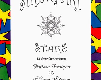 PATTERN BOOK, String Art, Stars, Book One, 14 star patterns in Digital Download