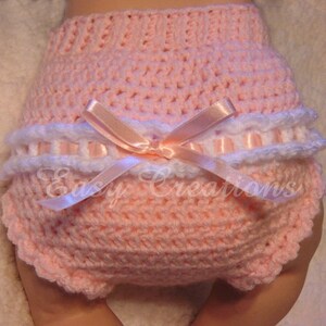 CROCHET PATTERN, Ribbon, Diaper Cover, 0-3 mo and 3-6 mo sizes, baby, babies, girl, girls, soaker, bloomers, skill level intermediate image 5