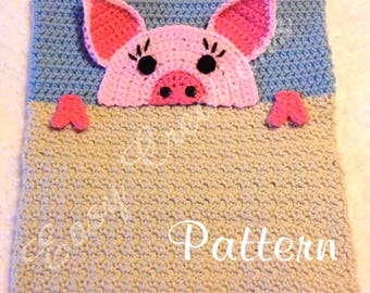 CROCHET PATTERN, Pajama Pillow, Pig Pillow, Pajama Bag