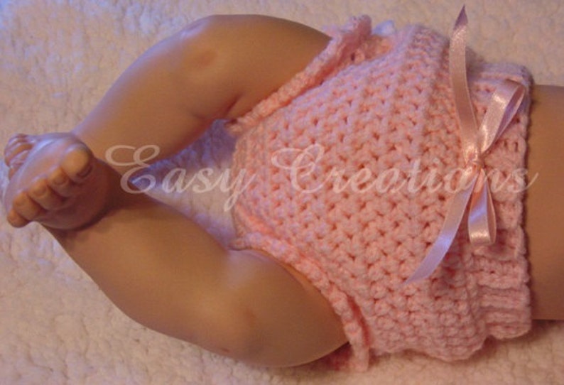 CROCHET PATTERN, Ribbon, Diaper Cover, 0-3 mo and 3-6 mo sizes, baby, babies, girl, girls, soaker, bloomers, skill level intermediate image 9