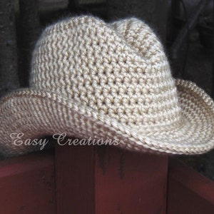 CROCHET PATTERn, DOUBLE STRANd, Cowboy, Cowgirl, Hat, Cap, Toddler, Child, Pre-Teen, Adult Women, Star Pattern, skill level intermediate image 3