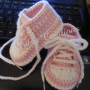 CROCHET PATTERN Baby Tennis Shoes baseball sneakers converse booties 0 to 12 mo Boy Boys Girl Girls Babies, skill level intermediate image 3