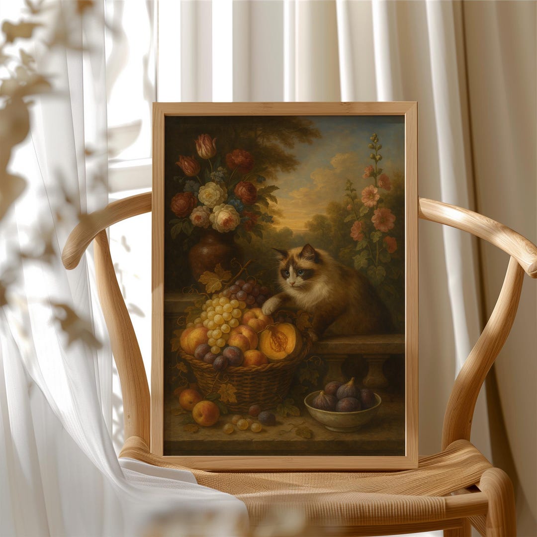 Ragdoll Cat Art Print: Baroque Still Life, Vintage Animal Poster, HP-19 ...