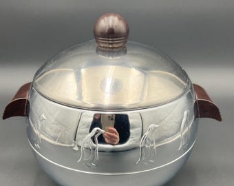 Vintage West Bend Penguin Ice Bucket Mid Century Hot Cold Server Chrome Bakelite 1950s