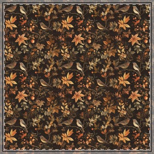 Autumn Tablecloth Harvest Song Birds & Foliage Cotton Twill Fall Decor Thanksgiving Dining Room Nature Inspired Table Cover 2 Sizes - White