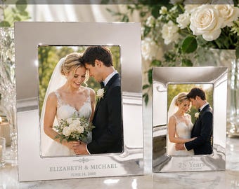 Engraved Silver Photo Frame - Personalized Wedding & Family Keepsake