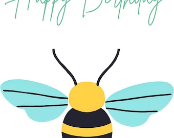 Tarjeta de cumpleaños divertida de abeja: ¡Eres la reina de las abejas! (Descarga digital)