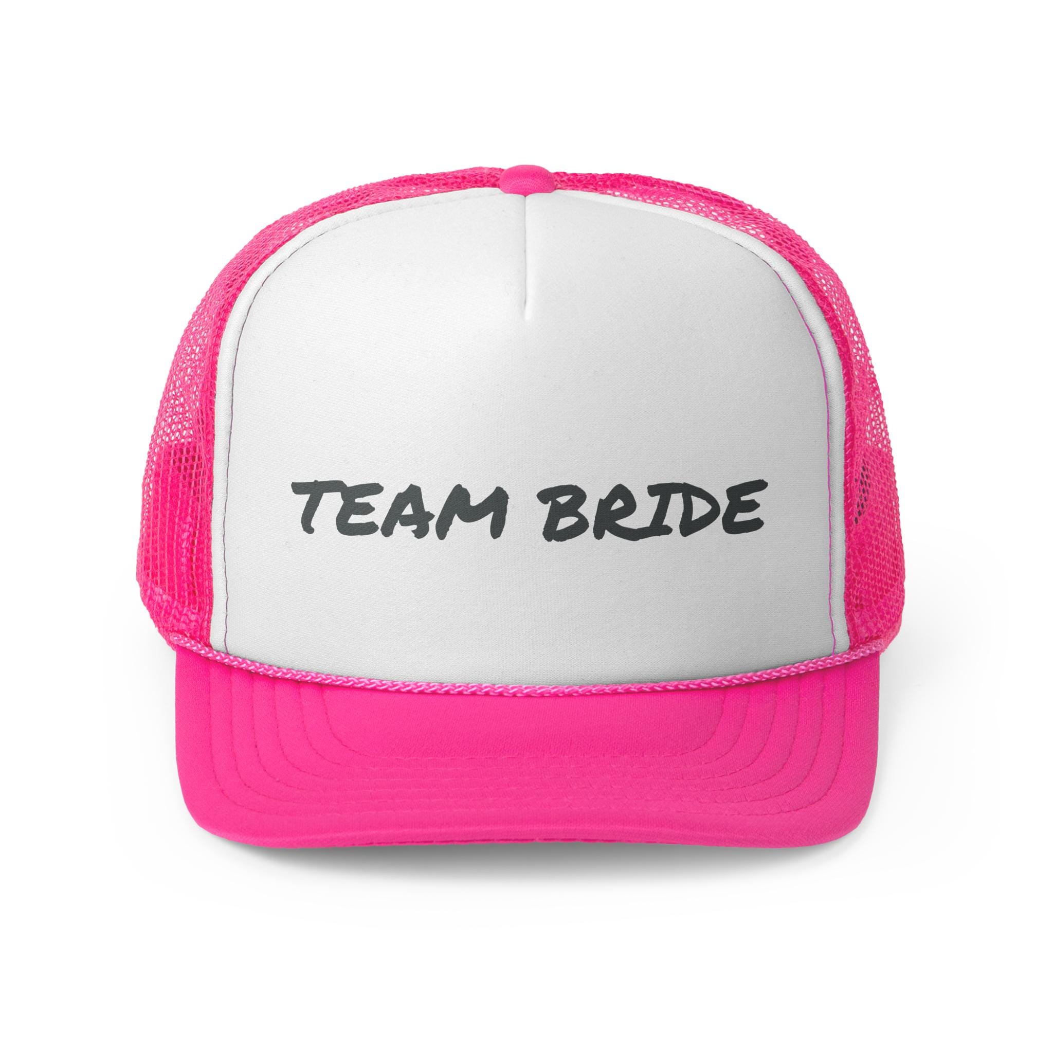 Team Bride Red White Lightweight Trucker Hat Snapback Adult RED AND WHITE MESH TRUCKER STYLE CAP HAT CAPS HATS  main image 3