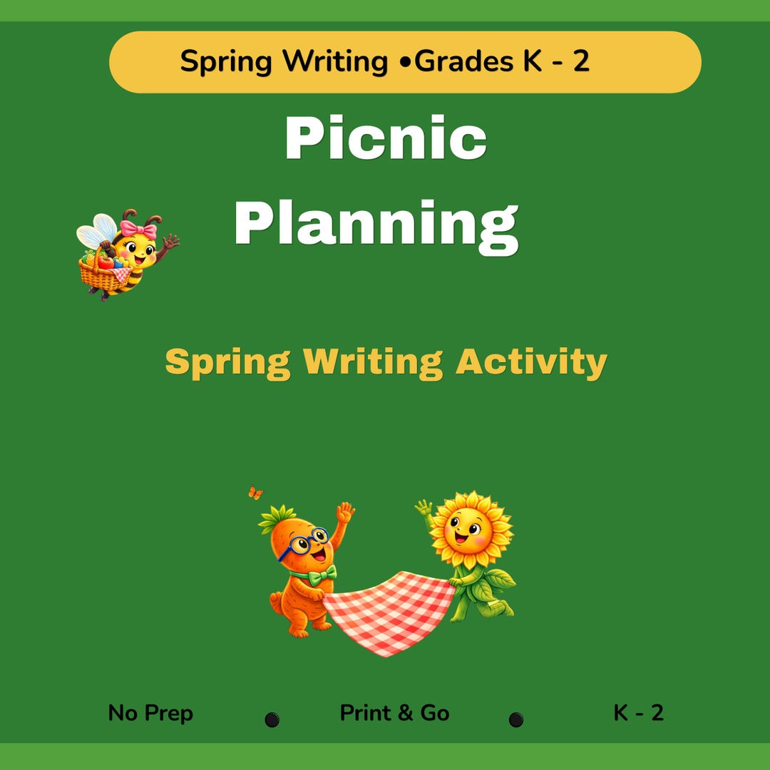 K-2 Spring Writing Activity | Draw and Write Worksheet (printable PDF ...