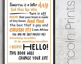 The Book of Mormon Musical Inspired Theatre Poster Print Art Quotes Typography West End Broadway Framed A3 16.5" x 11.7" Lyrics Trey Parker