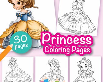 30 Princess Coloring Pages, Princess Coloring Pages Printable, Coloring Book For Kids