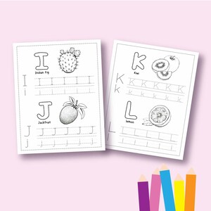 A-Z Fruits Coloring Pages, Kids Worksheets, Printable Alphabet Coloring ...