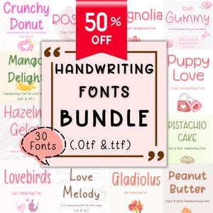 Handwriting font Bundle for note taking,Neat and cute font, Goodnotes font, Digital planner font, iPad font, Student font, Back to school