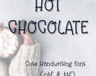 Hot Chocolate Handwriting serif Font for Digital Planner,student notes taking (OTF,TTF)