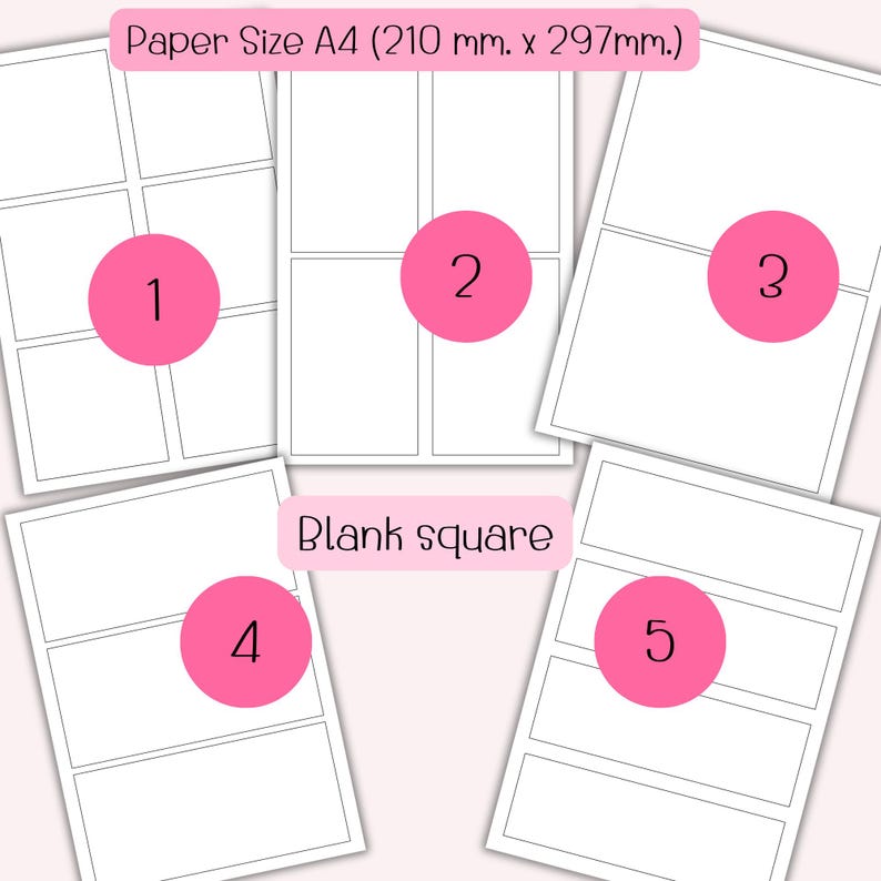 Blank Square and Grid Drawing Template: Printable Practice Worksheet ...