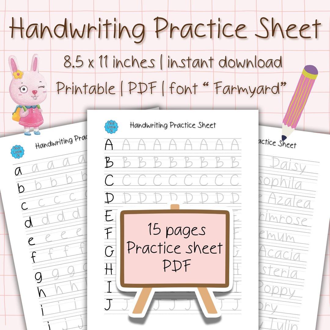 Handwriting Practice Worksheets,printable Handwriting Sheet,alphabet Tracing Sheets for Teenage ...