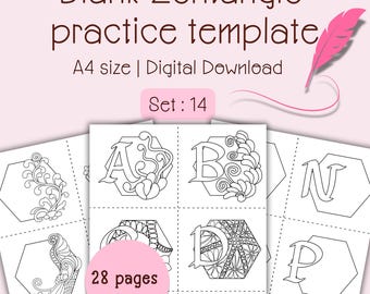 Zentangle®Übungsbogen A-Z: Entspannende Musterkunst (PDF Download) Set 14