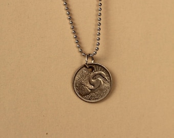 Singapore 5 cent silver coin necklace