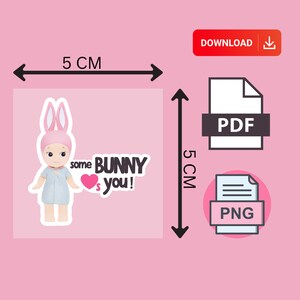 Sonny Angel Rabbit: Sticker, Printable, Hasensprüche, Label