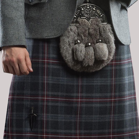 Scottish Hebridean Heather Yard Tartan Kilt Men's Handmade