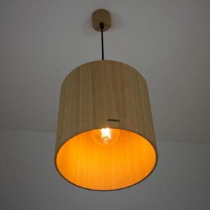 Lampada a sospensione in legno, diametro 31 cm, Lampade in legno, Lampade in legno, Lampade di design, Rovere, Noce, Nero, Bianco, Alta qualità, Illuminazione