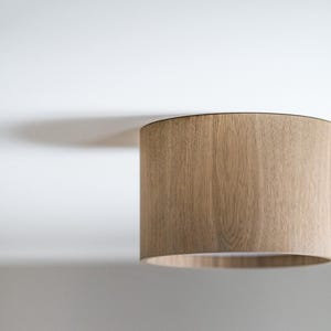 Lampada da soffitto in legno con diffusore, diametro 31 cm, Lampade in legno, Lampade in legno, Lampade di design, Rovere, Noce, Nero, Bianco, Alta qualità, Illuminazione