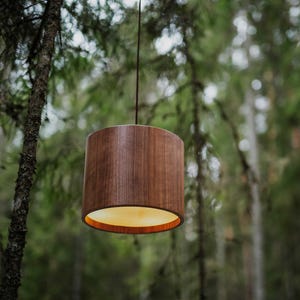 Lampade a sospensione, diametro 31 cm, Lampada a sospensione in legno, Lampade in legno, Lampade di design, Rovere, Noce, Nero, Bianco, Alta qualità, Illuminazione